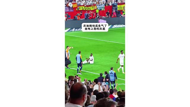 吕迪格彻底生气了，坐在地上怒吼队医