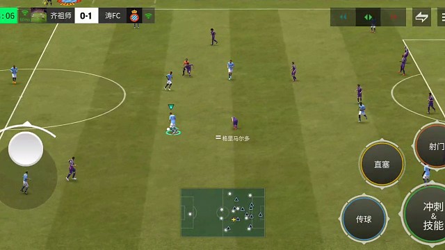 长传转移边路 转肋部内切=假射衔接射门