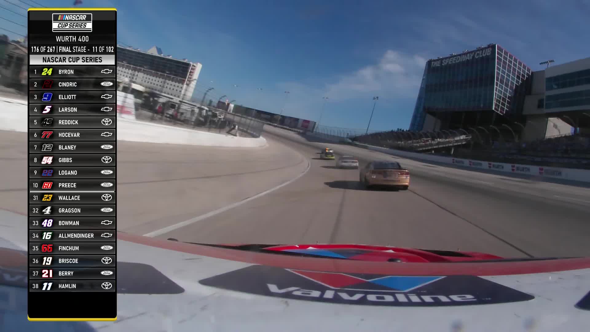 [直播]NASCAR纳斯卡赛车 Würth 400 presented by LIQUI MOLY