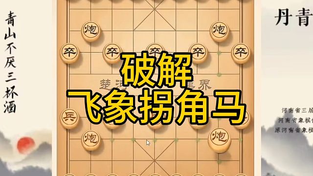 河南省冠军黄丹青讲棋，象棋怎么学，象棋教学，破解飞象拐角马，讲解棋理，系统学习象棋。