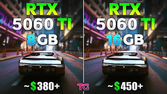 RTX 5060 Ti 8GB vs RTX 5060 Ti 16GB | 1440p分辨率10款游