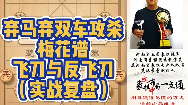 弃马弃双车攻杀，梅花谱飞刀与反飞刀（实战）！如何快速提升象棋水平系统学棋？少走弯路，真心教棋，带你上