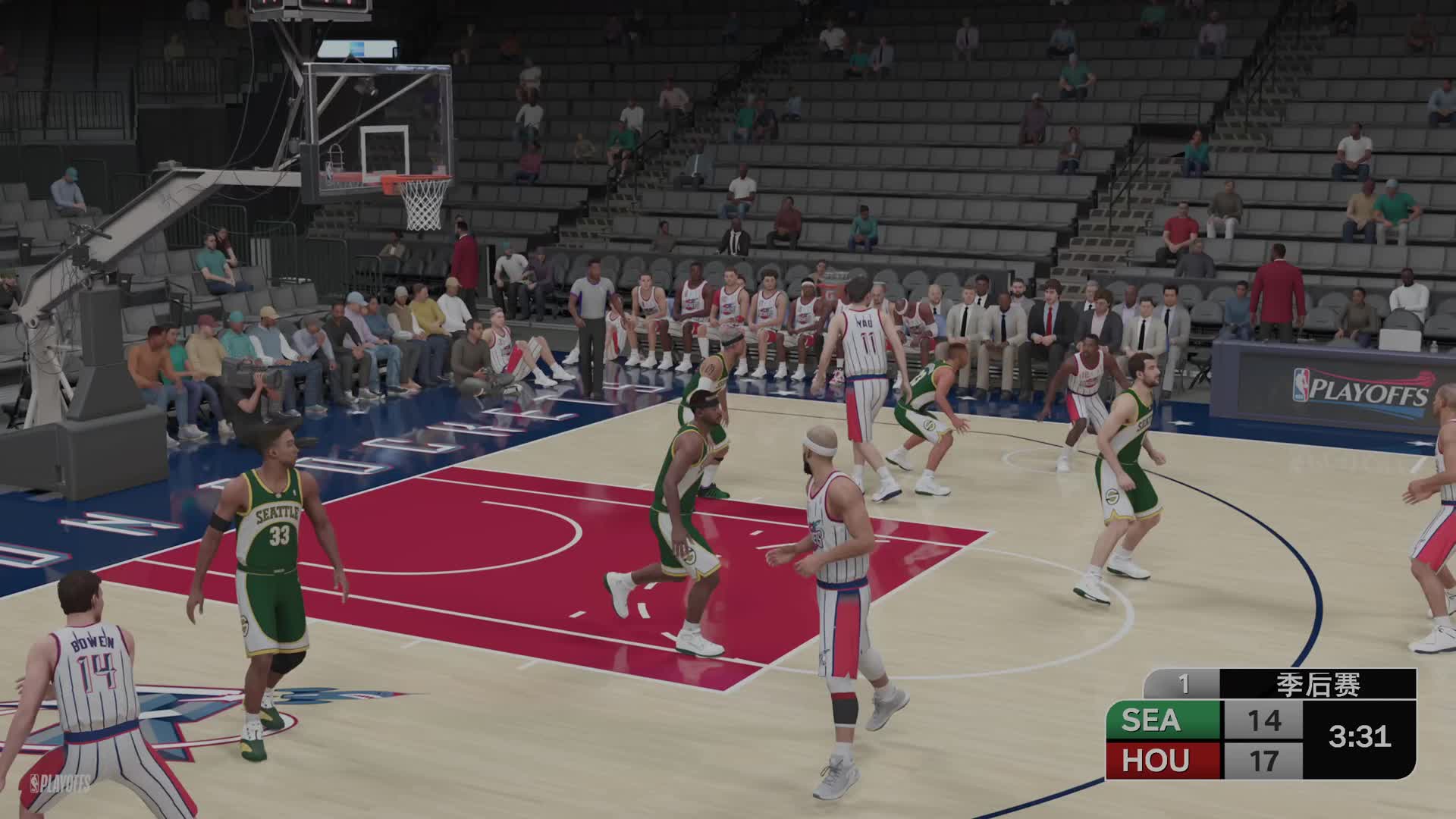 K1赛季 季后赛-西决G1 超音速vs火箭 46-45 上半场