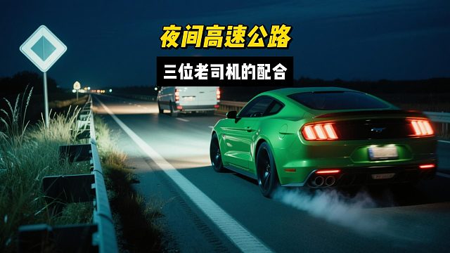 夜间高速公路，三位老司机的配合