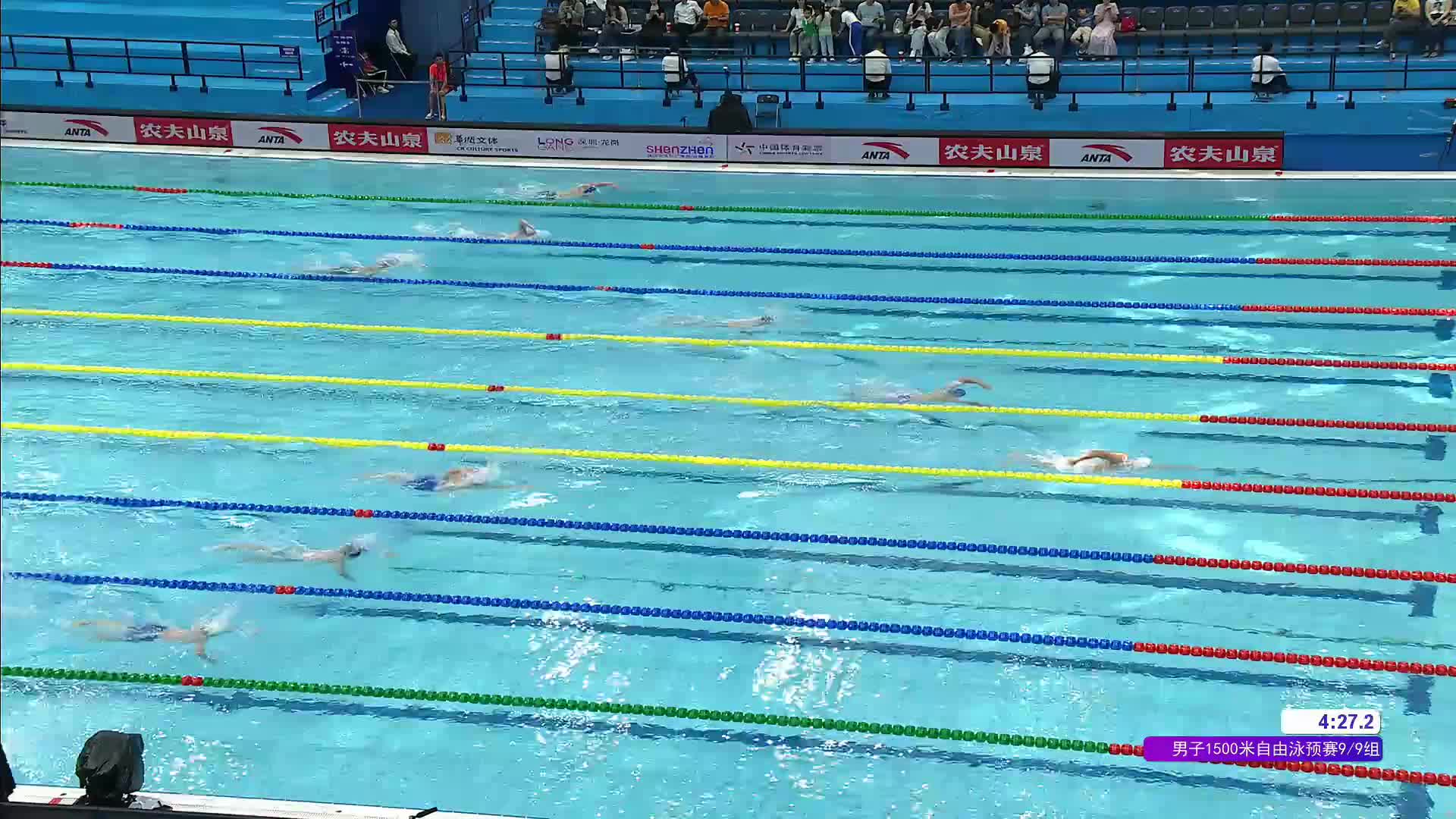 男子1500米自由泳预赛