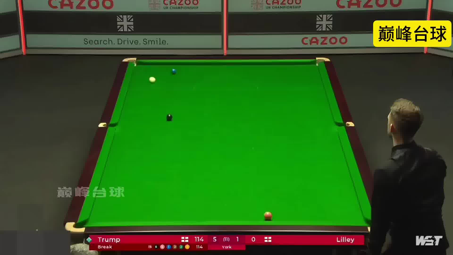 超分后的小特爆杆击球，常人的思路根本想不到下一杆他将如何击打目标球