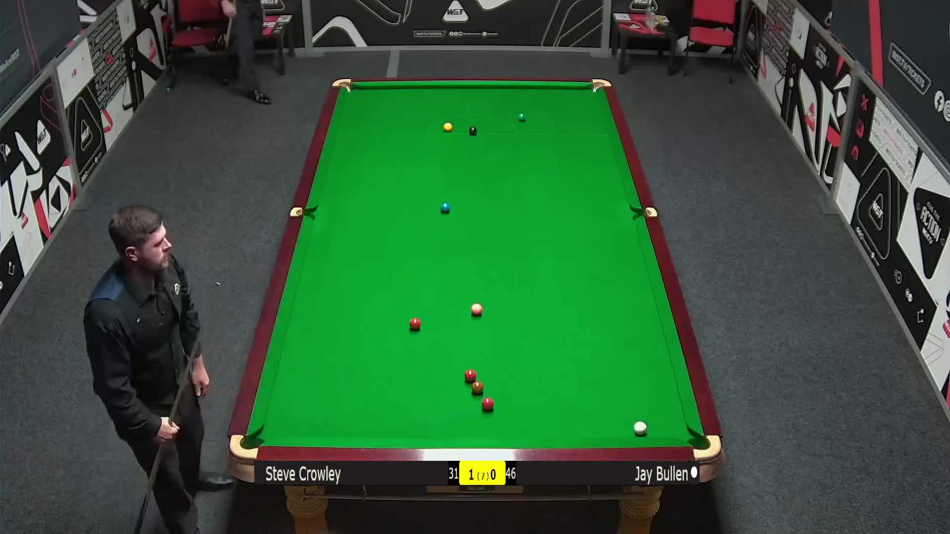 杰伊布伦 2 VS 4 史蒂夫·克劳利 2025斯诺克欧洲Q School清流