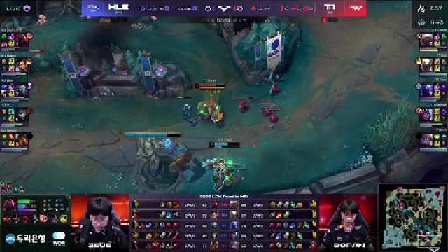 【HLE0:1T1】T1三人越塔强杀Zeus赛恩，Oner潘森拿到一血​​​​