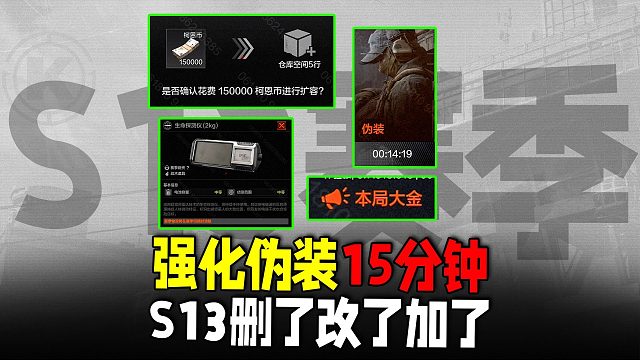 暗区突围：S13强化伪装15分钟，删除战区扫描终端