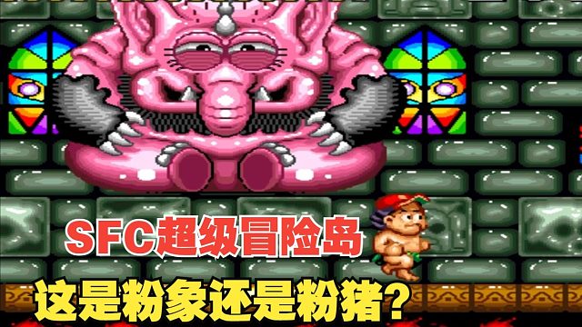 SFC超级冒险岛一命速通：高桥名人大战翅膀小粉象！