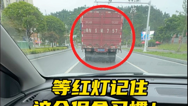 等红灯的时候遇到前方有大货车，习惯性地往旁边打一把方向盘是个好习惯#每天一个用车知识