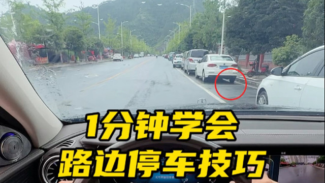 路边的车位如何停的标准，阿峰用1分钟时间教会你，新手朋友快学习一下#每天一个用车知识