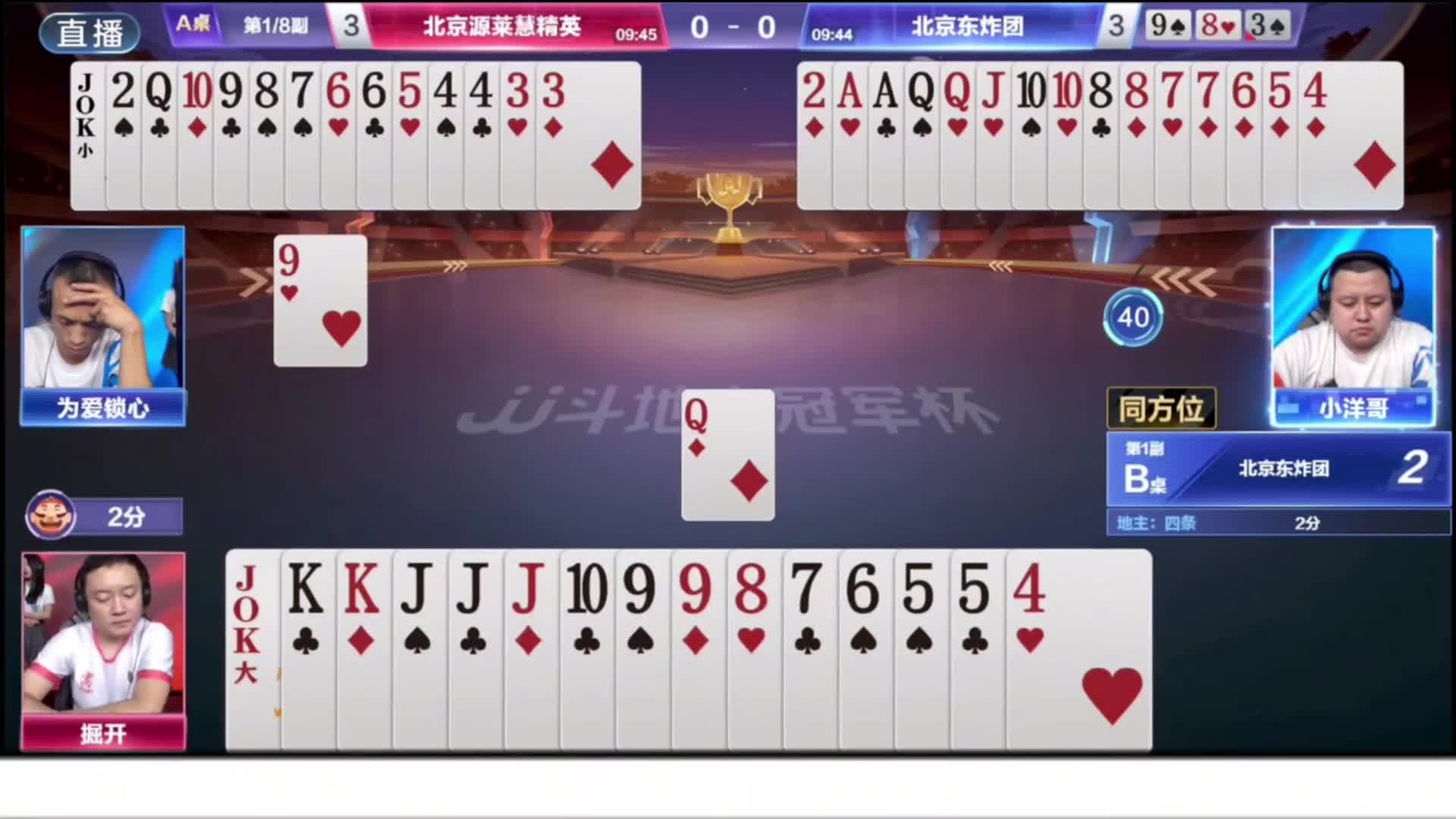 第一副牌没有分差