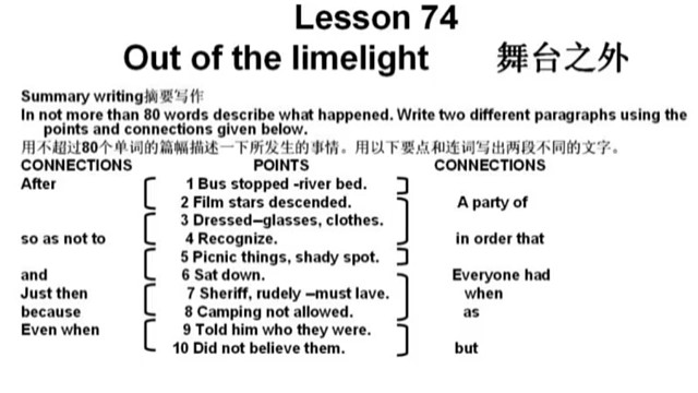 新概念英语第二册第74课 摘要写作 不要超过80个单词