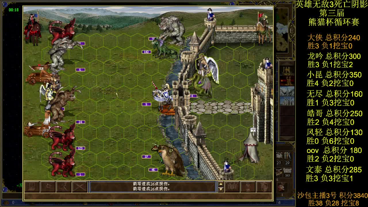 英雄无敌3第三届 熊猫杯 比赛 循环赛 第34天 战大侠 3