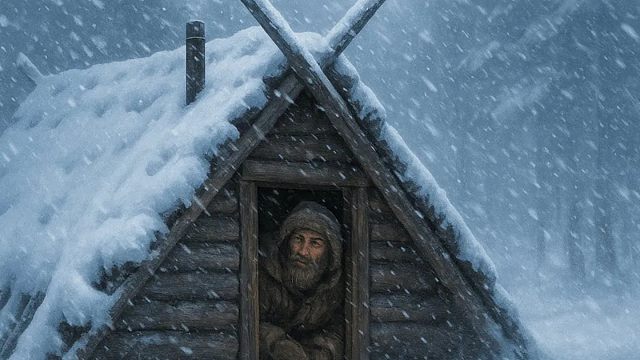 天寒地冻，小伙独自一人荒野艰难生存