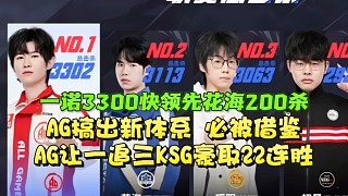 AG搞出新體系，必被借鑒？AG讓一追三KSG豪取22連勝：一諾3300殺領(lǐng)先花海近200殺
