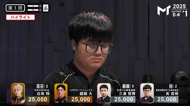 力压白鸟和大老师！小飞飞获得一位！MT2025预选赛第二轮B桌第一半庄精彩集锦