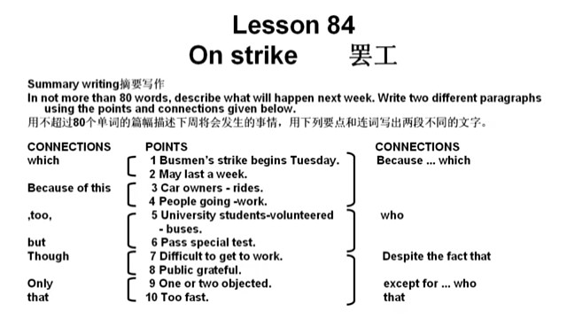 新概念英语第二册第84课 摘要写作 不要超过80个单词
