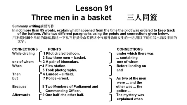 新概念英语第二册第91课 摘要写作 不要超过85个单词