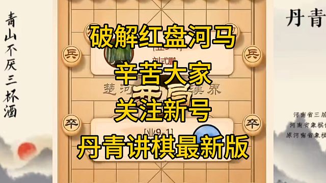 河南省冠军黄丹青讲棋，象棋怎么学，象棋教学，破解红盘河马，讲解棋理，系统学习象棋。