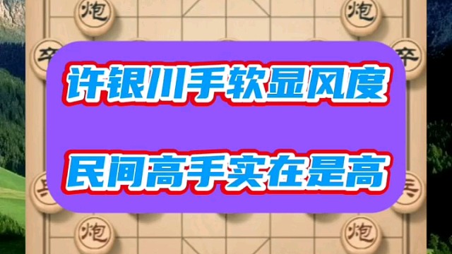 许银川手软显风度，民间高手实在是高