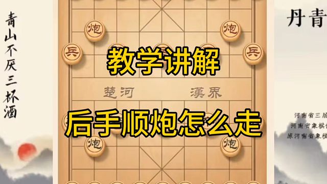 河南省冠军黄丹青讲棋，象棋怎么学，象棋教学，教学讲解后手顺炮直车对横车，系统学习象棋。