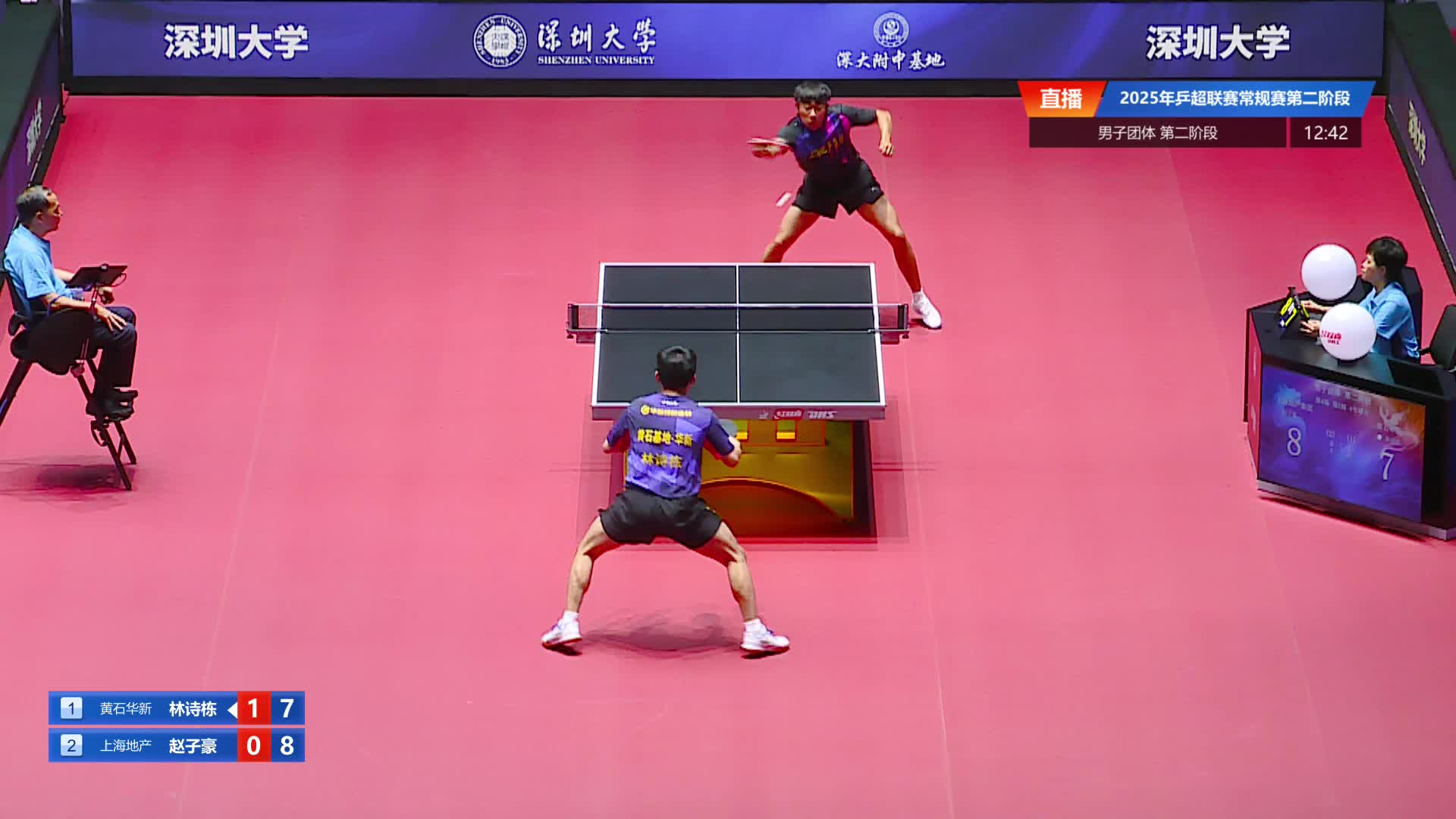 林诗栋vs赵子豪 2025乒超联赛第二阶段 清流