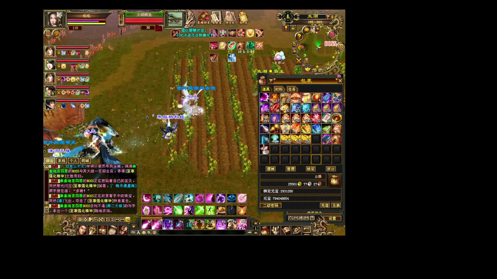 天龙八部怀旧版专业boss队，车速有点快,太湖