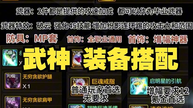 武神装备搭配特性词条思路解析