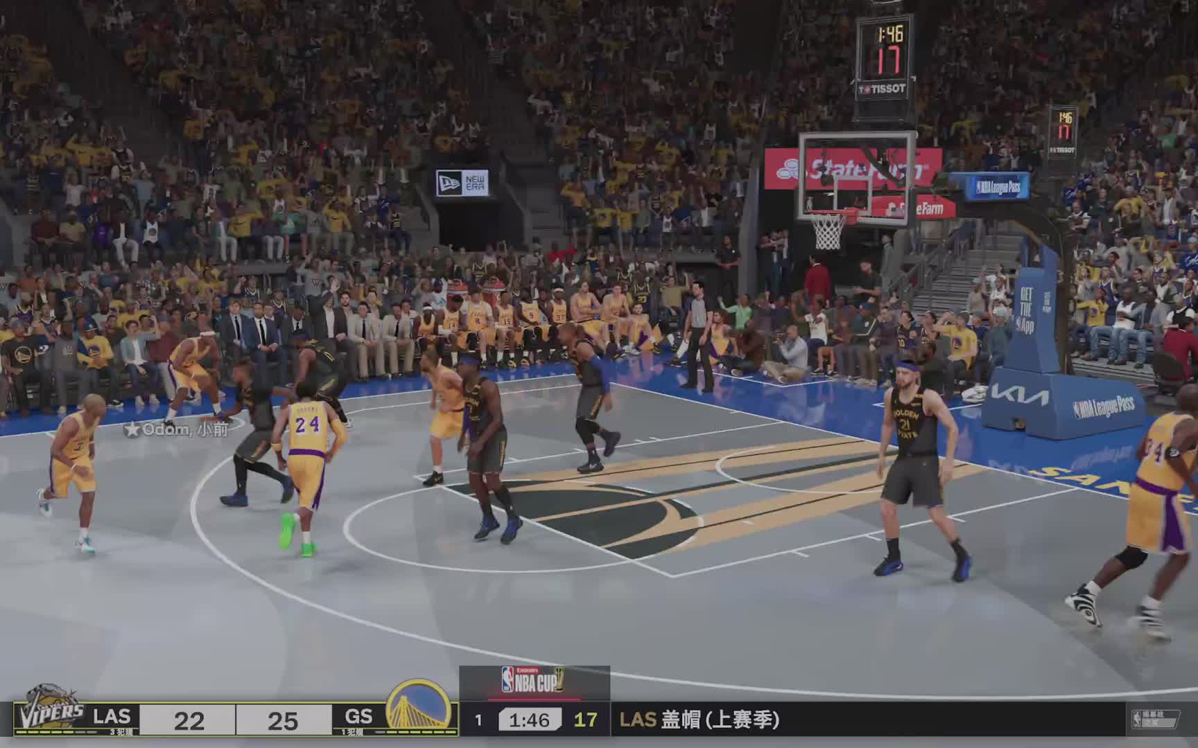 常规赛揭幕战 LASvs勇士 51-56 上半场