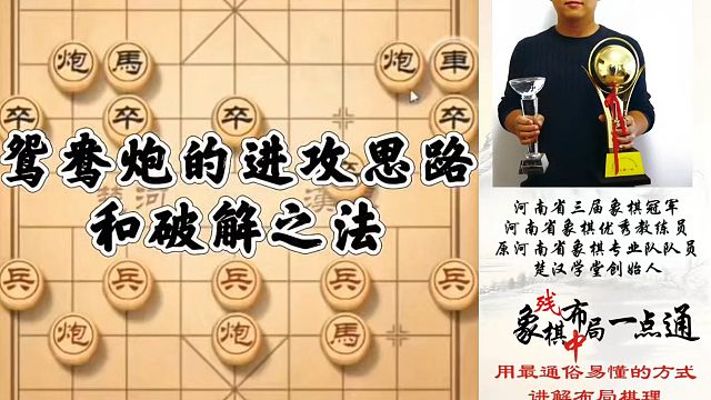鸳鸯炮的进攻思路和破解之法！如何快速提升象棋水平系统学棋？河南省象棋冠军黄丹青真心教棋，少走弯路，带