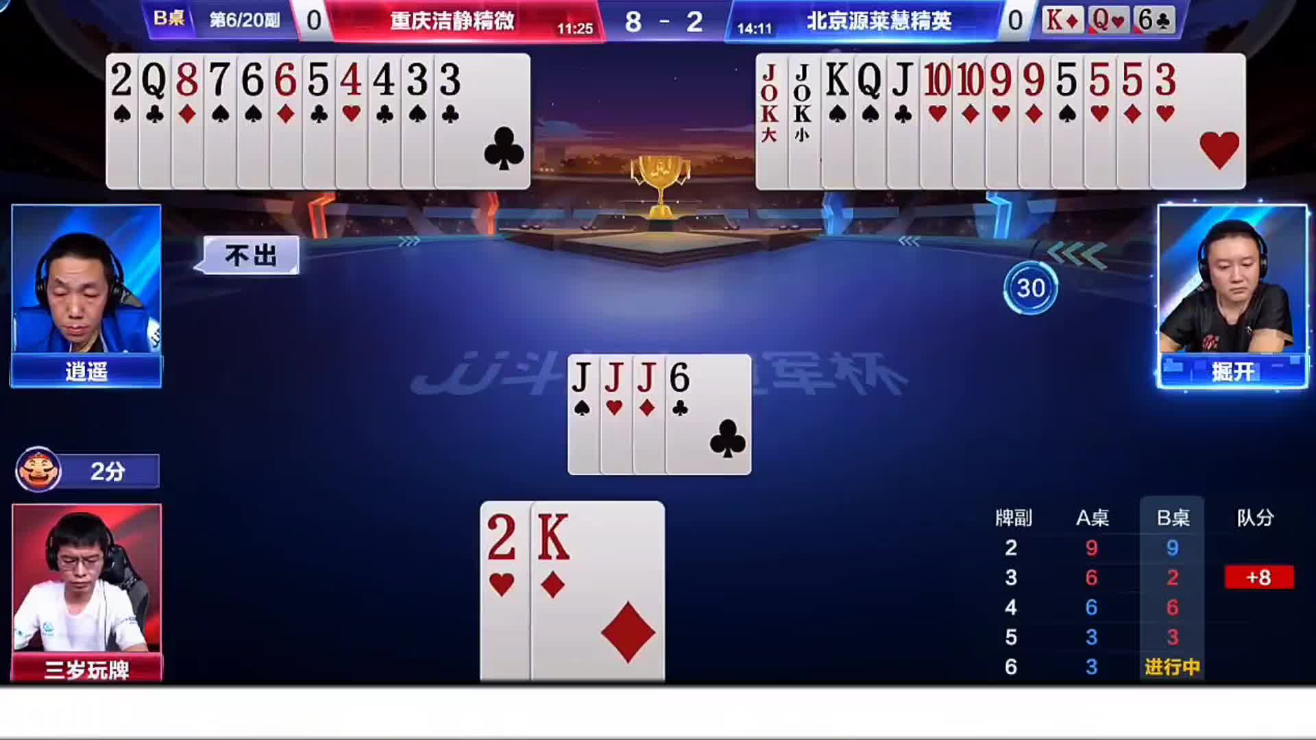 掘开逍遥这对金牌搭档的配合太过默契了！一手5顺传递直接给地主致命一击