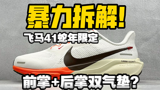 暴力拆解国产顶级飞马41蛇年限定、真的有前后双气垫配置？能实战跑步吗？一看究竟！