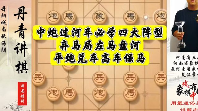 中炮过河车必学四大阵型，弃马局，左马盘河，平炮兑车，高车保马！河南省象棋冠军黄丹青真心教棋，带你上业