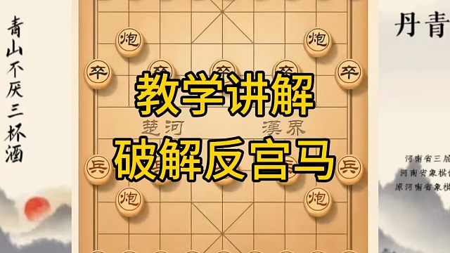 河南省冠军黄丹青讲棋，象棋怎么学，象棋教学，教学讲解破解反宫马，系统学习象棋。