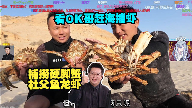 玩机器看OK哥赶海捕虾 逮捕巨型蜘蛛蟹 杜父鱼 龙虾 海鲜全部捕捞