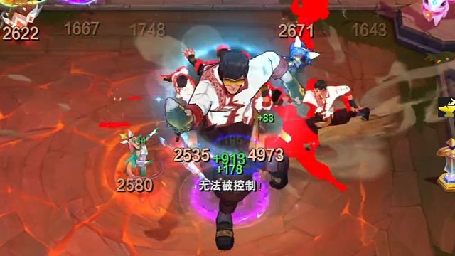 三泰坦金色炊具超大龙瞎，这盲僧太大了，一掌一个小朋友