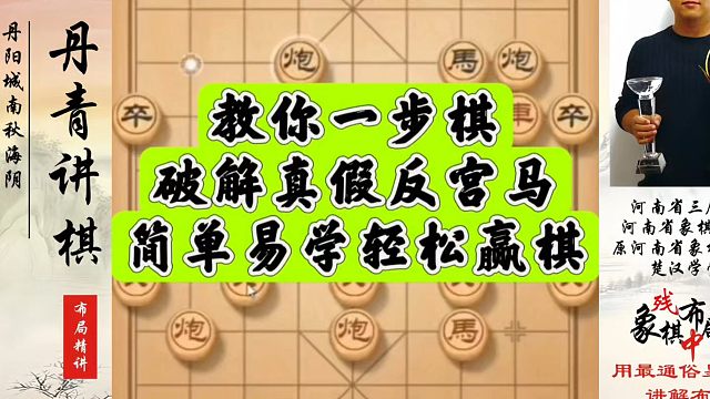 教你一步棋破解真假反宫马，简单易学轻松赢棋！河南省象棋冠军黄丹青真心教棋，少走弯路，带你上业九，不上