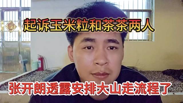 起诉玉米粒和茶茶两人，张开朗透露让大山走流程了