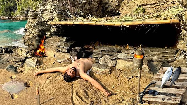 3天的海岛野外生存，下海捕鱼！简直爽歪歪