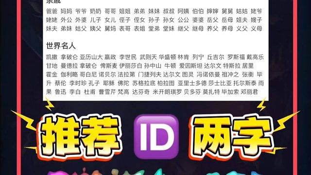 瓦手抢ID没灵感？蓝昊帮你准备上千ID供你选择