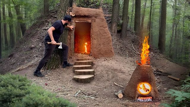 我想在森林里住上几天，索性建造一个小窝窝，没想住着还真舒服