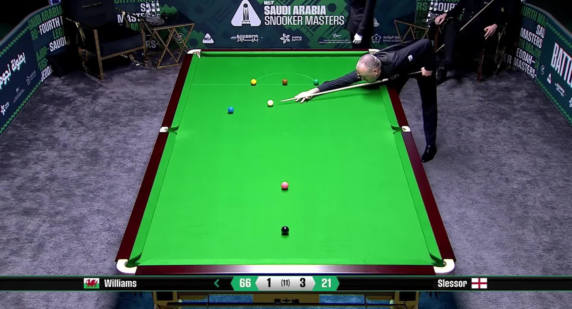 正播2025斯诺克沙特大师赛8进4：马叔火力全开，大乱局上演逆天准度强势翻盘