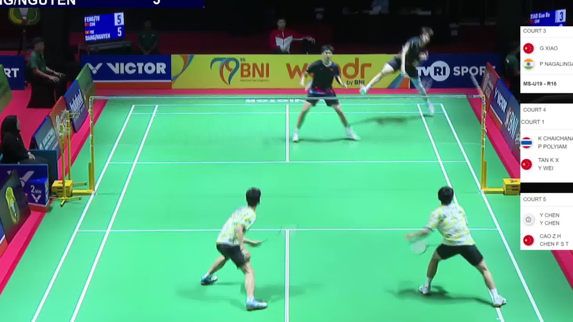 2025亚洲青年羽毛球锦标赛，冯屠组合凭快速进攻和网前控制，以21-17先下一城