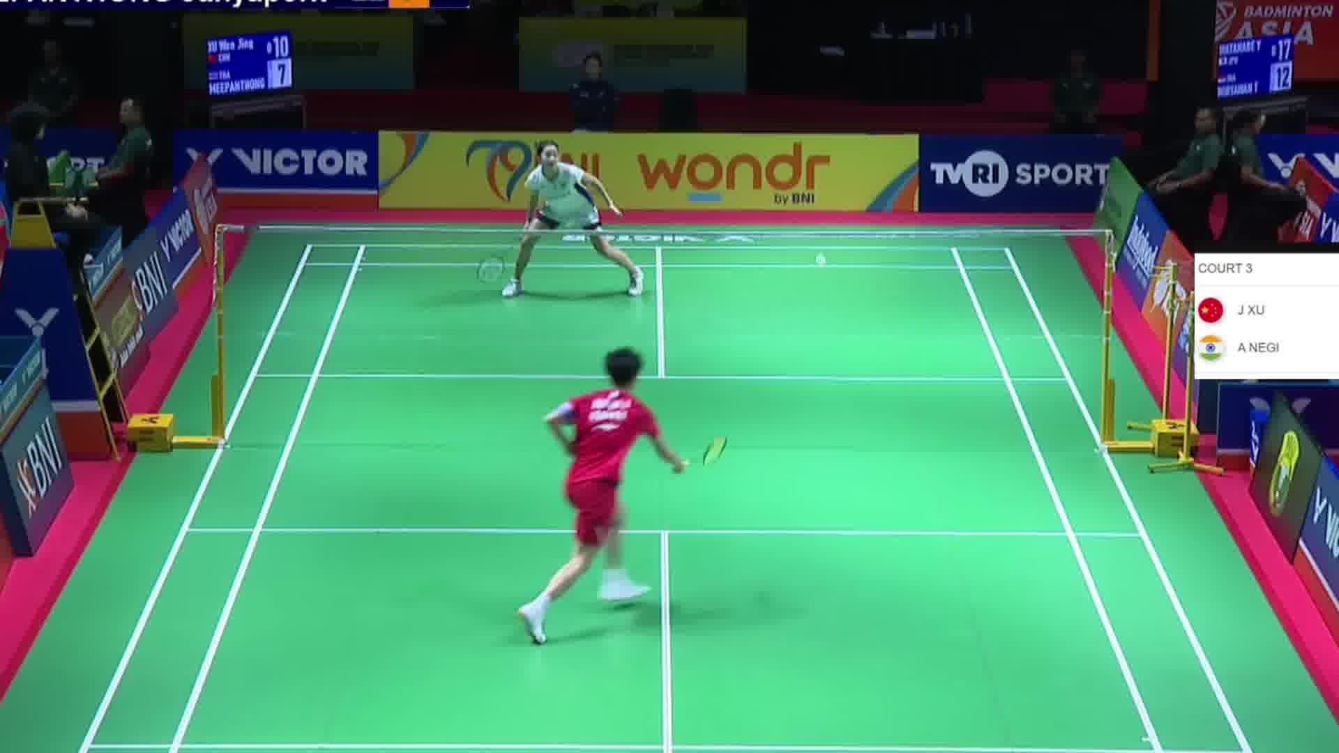 2025亚洲青年羽毛球锦标赛，徐文婧调整战术，发挥出色次局，以21-12轻松拿下