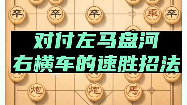 对付左马盘河右横车的速胜招法！如何快速提升象棋水平系统学棋？河南省象棋冠军黄丹青真心教棋，少走弯路带