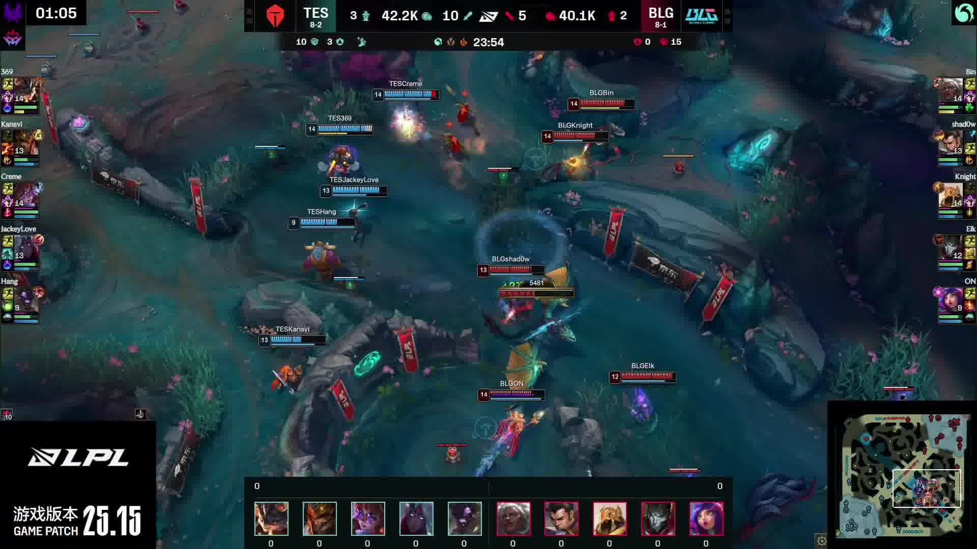 TES小龙团打出2换5，随后TES拿下水龙魂以及厄塔汗