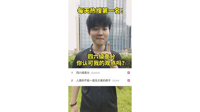 每天热搜第一名！四六级查分，你认可我的观点吗？