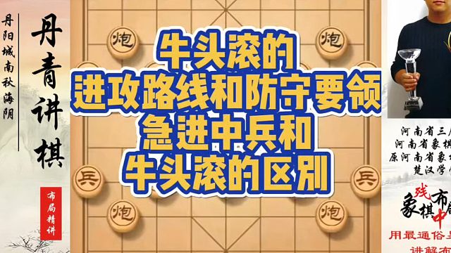 牛头滚的进攻路线和防守要领，急进中兵和牛头滚的区别！河南省象棋冠军黄丹青真心教棋，少走弯路，带你上业